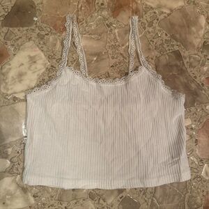 ROMWE White Lace Trim Camisole